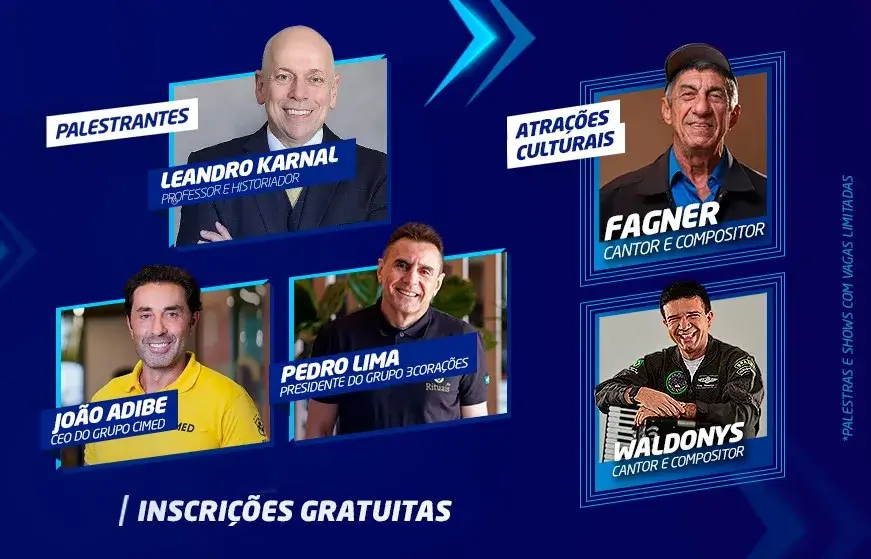 Leandro Karnal, João Adibe e Pedro Lima estão entre os destaques da Feira da Indústria FIEC