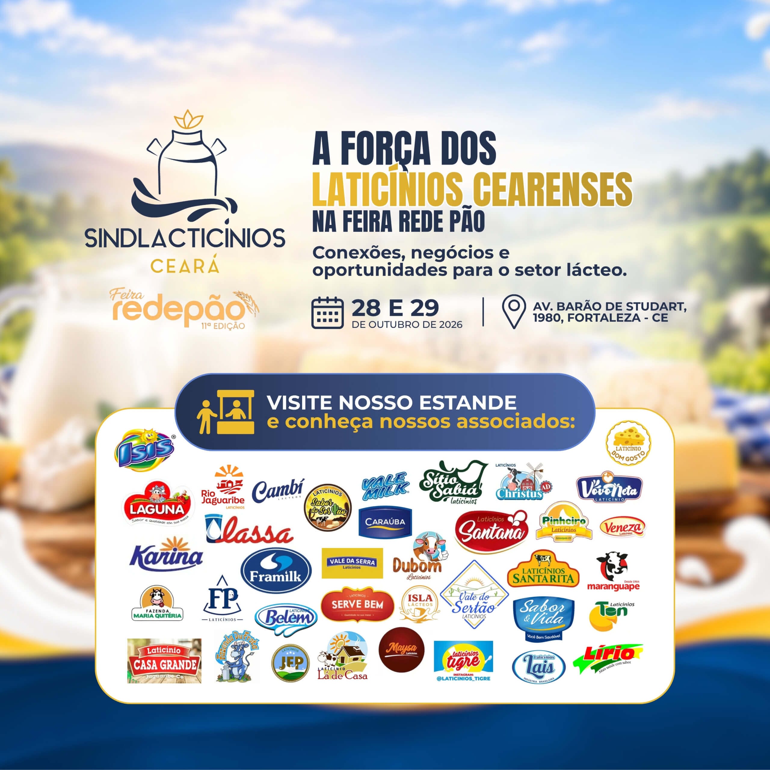 O Sindlacticínios Ceará estará presente na 11ª Feira Rede Pão